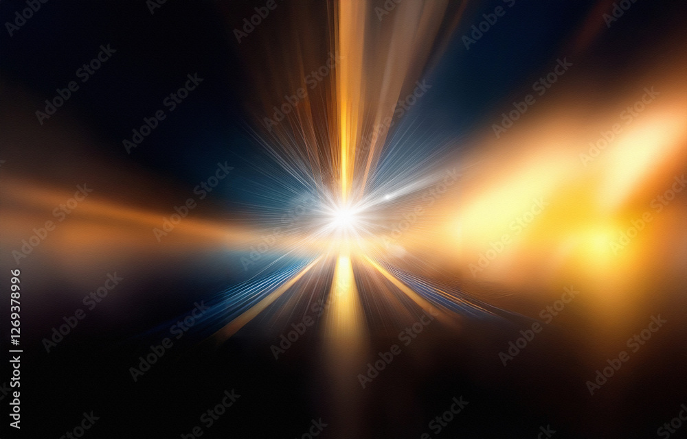 Aufkleber a bright white light radiates outward from the center of the image, creating a starburst effect agai
