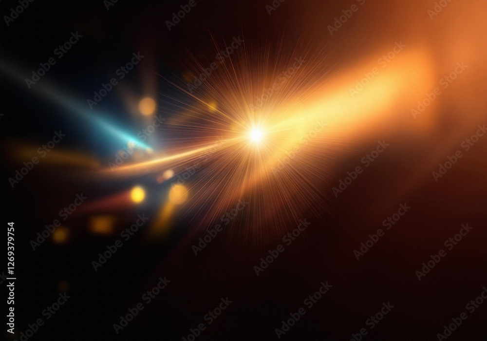 Poster Abstract background with a  curved band of light and blurred bokeh.