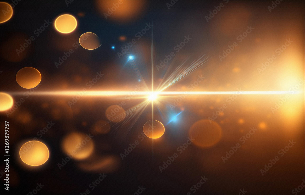 Poster a bright golden light with blue highlights, emanating from the center and expanding outward in a sta