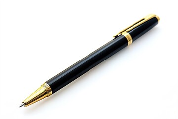 Naklejka premium Luxury Black Ballpoint Pen with Gold Accents