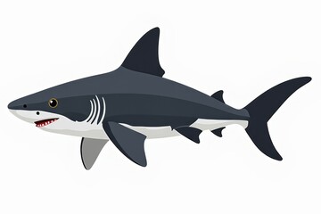 Fototapeta premium Illustration of blacktip shark swimming gracefully in clear waters. Concept focuses on blacktip shark as a symbol of oceanic beauty and marine ecosystems.