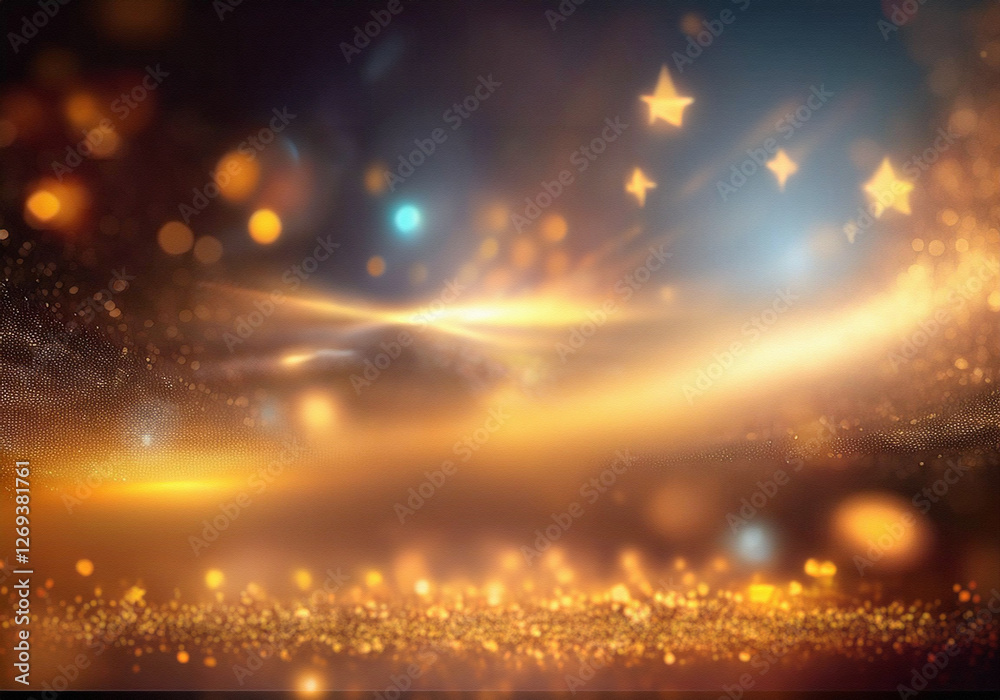 Aufkleber Abstract background with bright, glowing lights and a hazy, sparkling surface.