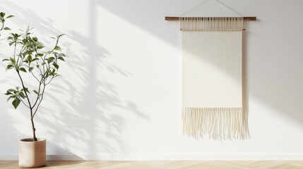 Wall Hanging with Plant in Bright Room