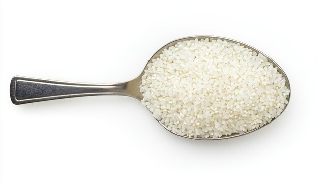 White Rice in a Spoon