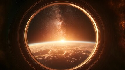Milky way observation space observatory cosmic view earth horizon aerial perspective celestial insights