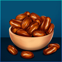 Realistic dates fruit illustration