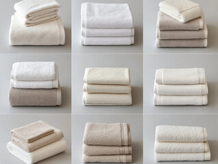 Stacked towels various colors