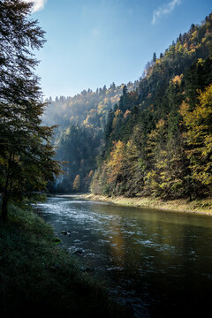 Poland: River Dunajec in the Pieniny Mountains on the border of Slovakia and Poland