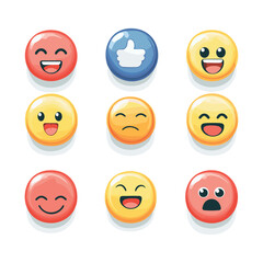Fototapeta premium set of social media emoji icons vector illustration