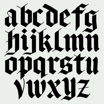 Vampiric gothic font, lowercase letters
