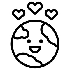 지구 사랑 하트 아이콘