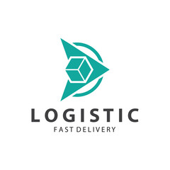 Logistic box logo  delivery logo  fast delivery template design and simple design