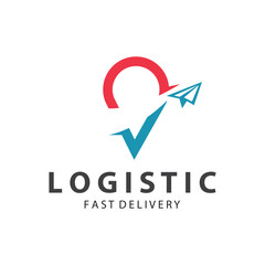 Logistic box logo  delivery logo  fast delivery template design and simple design
