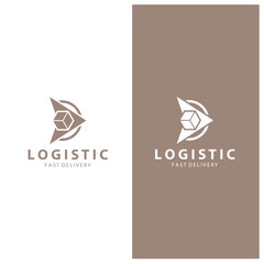 Logistic box logo  delivery logo  fast delivery template design and simple design
