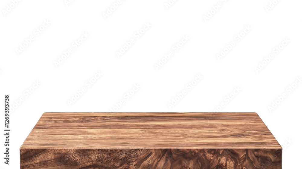Poster wooden table platform for product display in dark setting