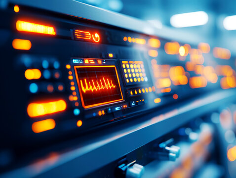 Innovative laboratory equipment displaying real-time data analysis high-tech environment close-up view scientific research insights