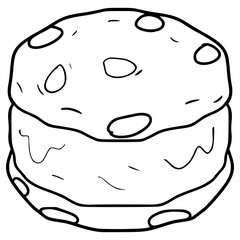 ice cream sandwich illustration hand drawn outline vector