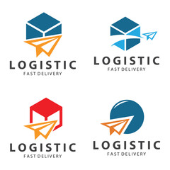 Logistic box logo  delivery logo  fast delivery template design and simple design