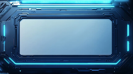 未来感のあるメカニカルデジタルパネル、青いLEDライトが特徴的。generative ai