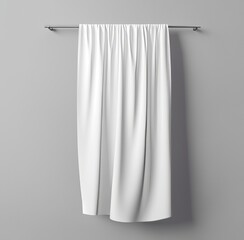 Decorative vertical banner mockup template with white background and wooden background.