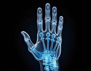 Naklejka premium Detailed depiction of a human hand skeleton illustrating bones and joints