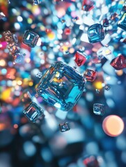 Background conceptual image of digital 3d icons