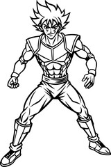 Fototapeta premium Anime colouring pages, Super hero colouring page for kids, coloring pages for kids