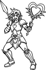 Fototapeta premium Anime colouring pages, Super hero colouring page for kids, coloring pages for kids