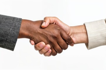Two hands shaking in a business meeting. Concept of professionalism and trust between the two individuals