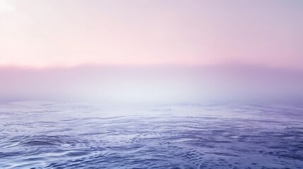 Obraz premium Misty Ocean Horizon Calm Waters With Gradient Sky At Twilight Peaceful Serene Atmosphere