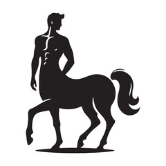 Ancient warrior Centaur silhouette in legendary battle stance - Centaur illustration - Centaur vector - mythical creature silhouette
