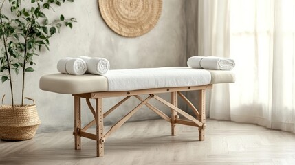 Serene Spa Treatment Table:  Relaxation and Wellness Await