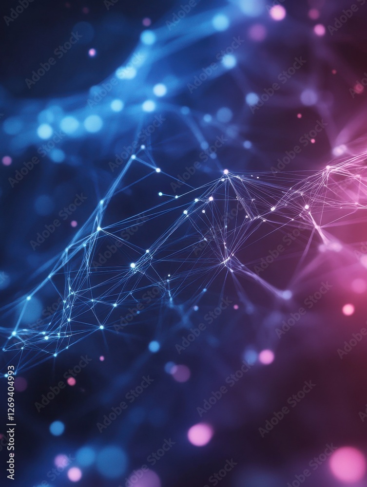 Poster abstract polygonal space. background with connecting dots and lines. artificial intelligence technol