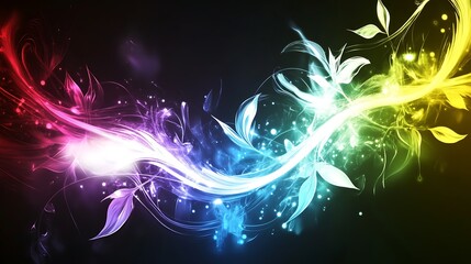 Fototapeta premium Abstract Colorful Floral Light Swirls Design