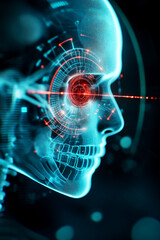 Futuristic ai technology showcase digital realm concept art high-tech environment close-up perspective artificial intelligence evolution