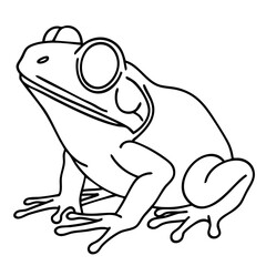 Frog line art of a charming amphibian in elegant style. Suitable for children's books, nature themed designs, and educational materials