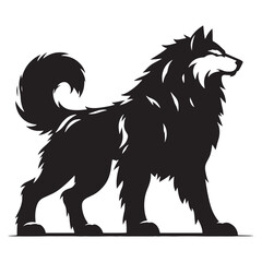 Fenrir silhouette, the symbol of destruction and untamed strength - Fenrir illustration - Fenrir vector - mythical creature silhouette
