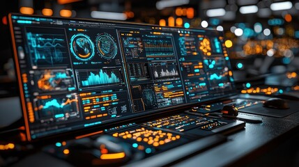 Data analysis on large monitor in control room