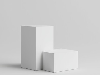 A blank portrait counter top product display for branding purposes. 3d render illustration.