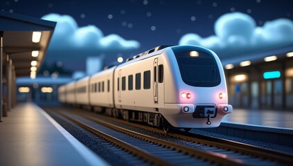 Fototapeta premium train, model train, toy train, electric train, high speed train, pastel, focus, train scene, black, white, railroad tracks, station, train station, train, travel, tourism, leisure, 3d, toy, background