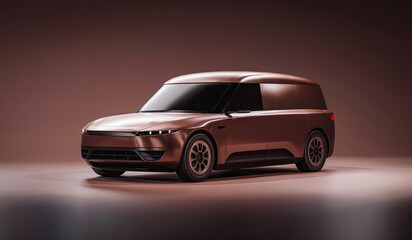 Fototapeta premium Electric Van Concept Colour of the year Mocha Mousse