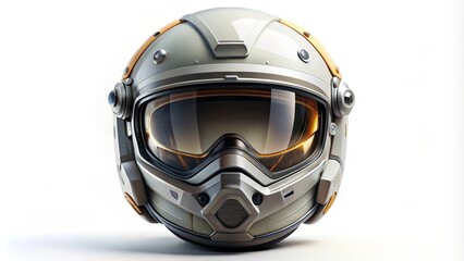 Futuristic Helmet on White Background
