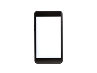 Smartphone mockup with blank white screen in realistic isolated on transparent background