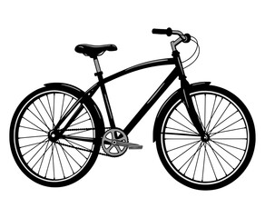 Vector drawing illustration of a bicycle.