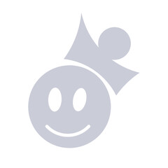 BABY GREY SMILE KING ICON ELEMENT
