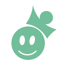 LIGHT GREEN SMILE KING ICON ELEMENT