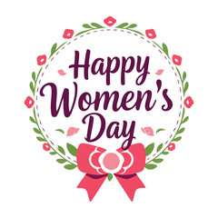 Elegant Happy Women's Day floral graphic design/International Women's Day 8 March