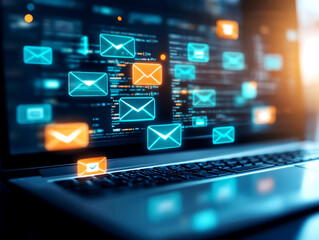 Enhancing digital marketing strategies with engaging newsletters online platform informative content professional environment close-up view audience engagement