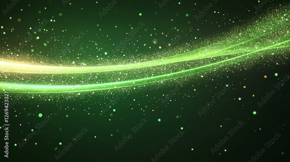 Canvas Prints emerald glow: a captivating abstract image showcasing mesmerizing streaks of green and yellow light 