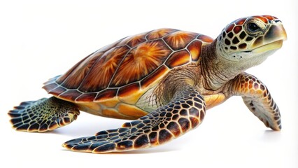 Obraz premium Sea Turtle on White Background